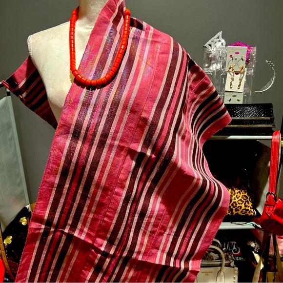 Aso oke Gele/Headwrap, Nigeria Woven Two Tone Aso Oke For Africa Wedding - Picture 2 of 5